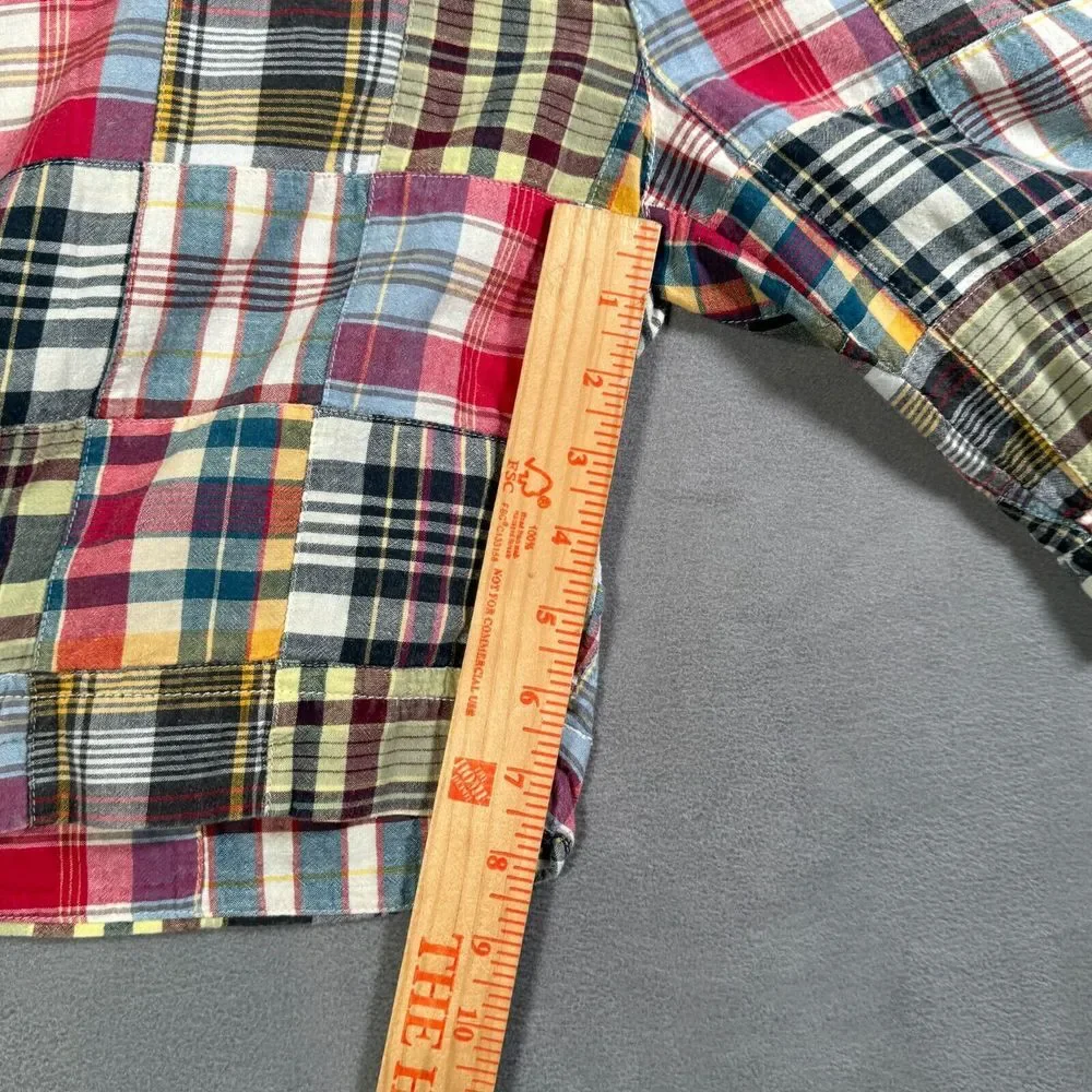 Snake Eyes Mens Golf Shorts Size 38 Red Green Madras Plaid Patchwork 7.5
